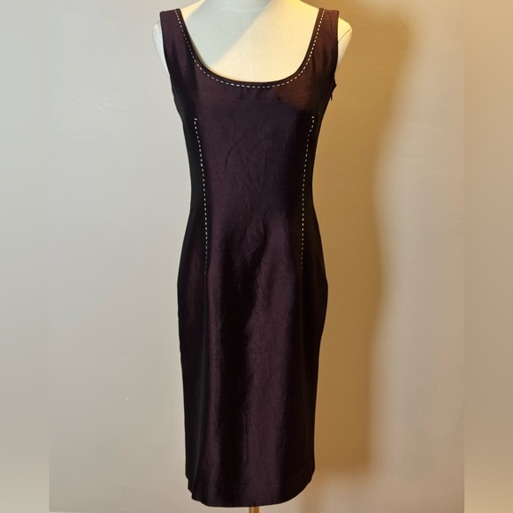 Christian Dior Boutique Contrast-Stitched Midi Dress US Size 4 - Picture 3 of 10